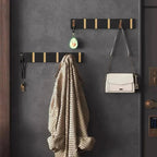 Wall Hook Rail — Black & Gold, Foldable mounted in modern interior