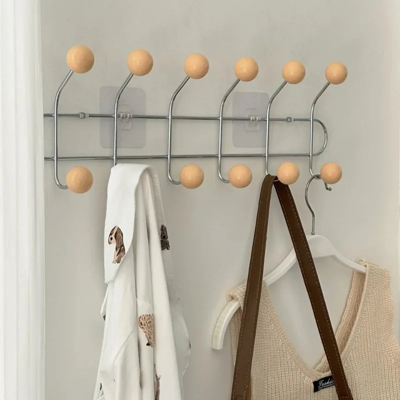 Wall Coat Rack with Ball Hooks styled with home decor