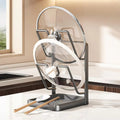 Kitchen Lid & Utensil Holder — Metal Stand front view on neutral background