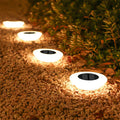 Solar garden path lights 4-pack LED outdoor white ABS plastic warm glow garden pathway setting