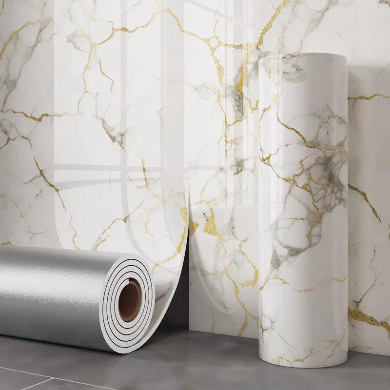 Self-Adhesive Marble Film 40×300cm — Wall Coverage front view on neutral background