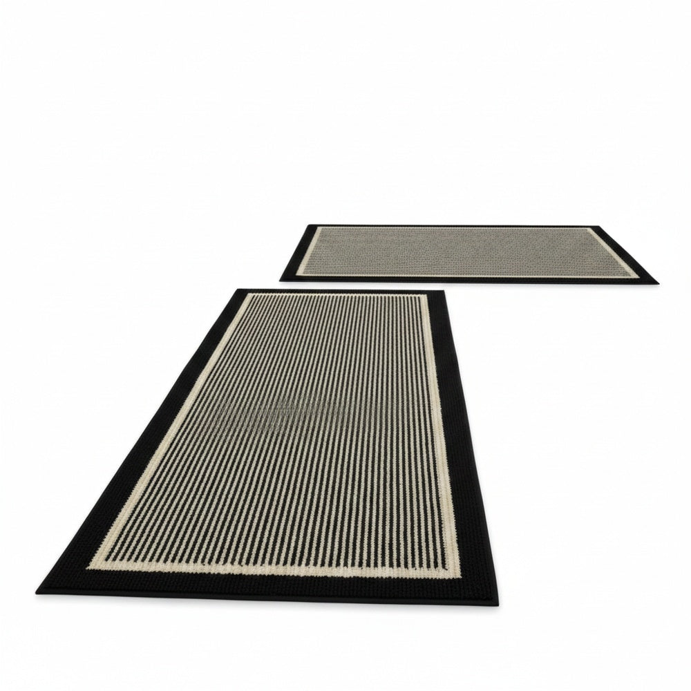 Kitchen Runner Mat — Non-Slip with Border Design front view on neutral background