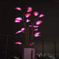 LED plant light with programmable pink purple ambient lighting 4 branches 20 leaves dark room