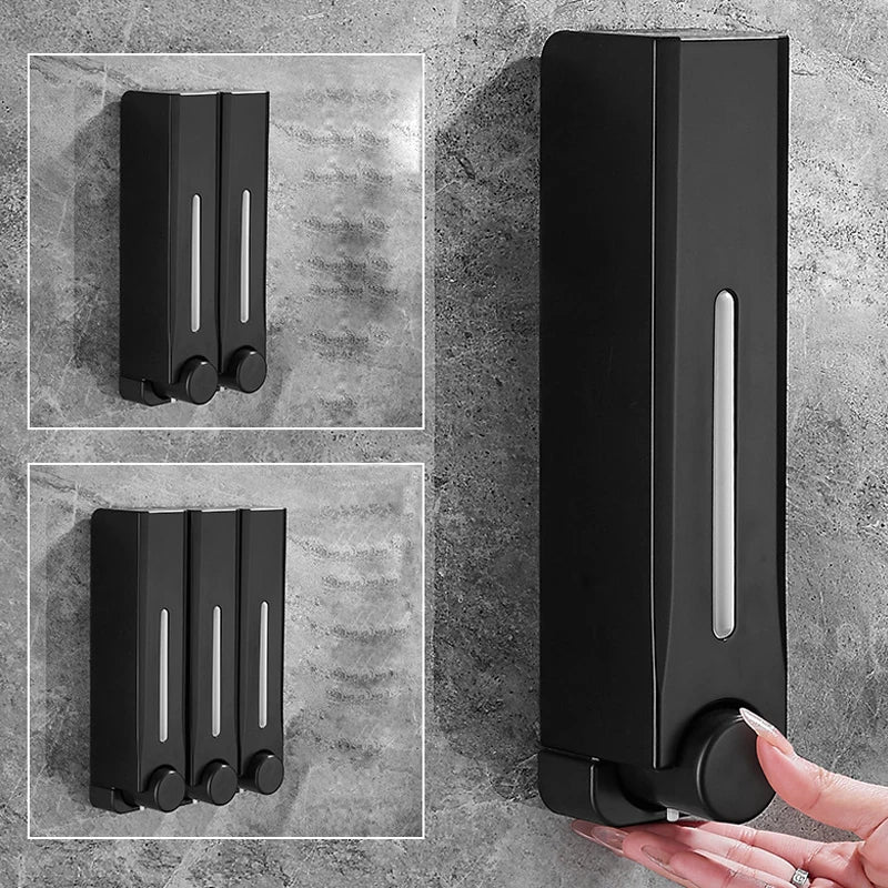 Wall Soap Dispenser — 1-3 Chambers, 500ml Each front view on neutral background