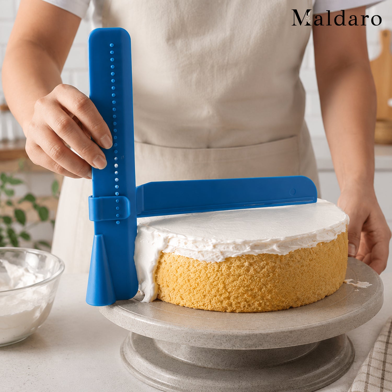Cake Smoothing Tool — Food-Safe Plastic front view on neutral background