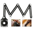 Adjustable angle measuring tool positioned at 45 degrees showing measurement scale