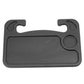 Car steering wheel table standalone view showing clip hooks and integrated cup holder