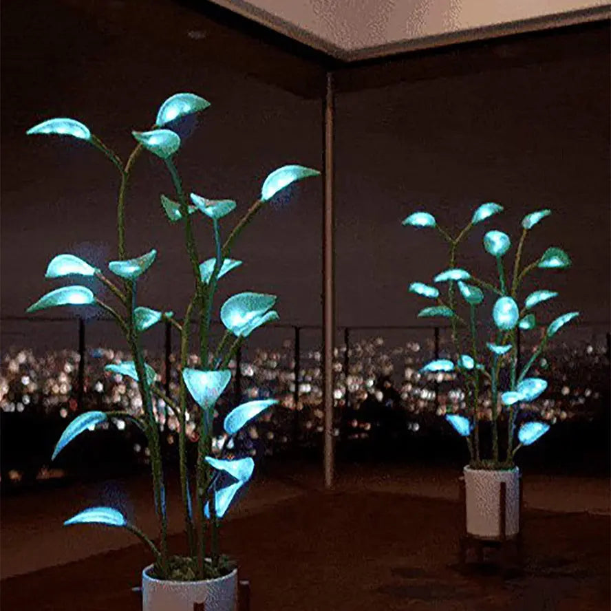 LED plant light cyan blue colour mode on modern table indoor decoration 100cm height