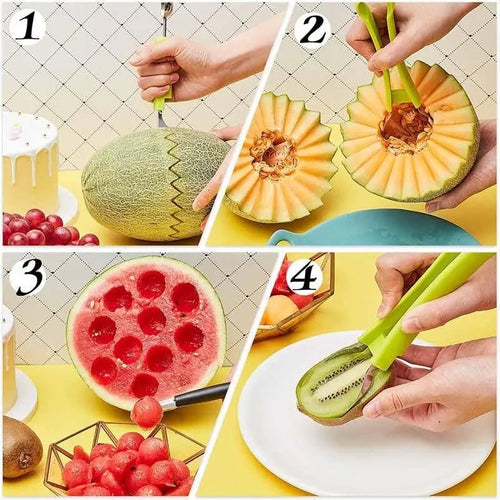 3-in-1 Fruit Cutter — Melon Baller & Core Remover in lifestyle setting