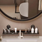 Twist-lock suction mount mechanism close-up wall shelf installation detail