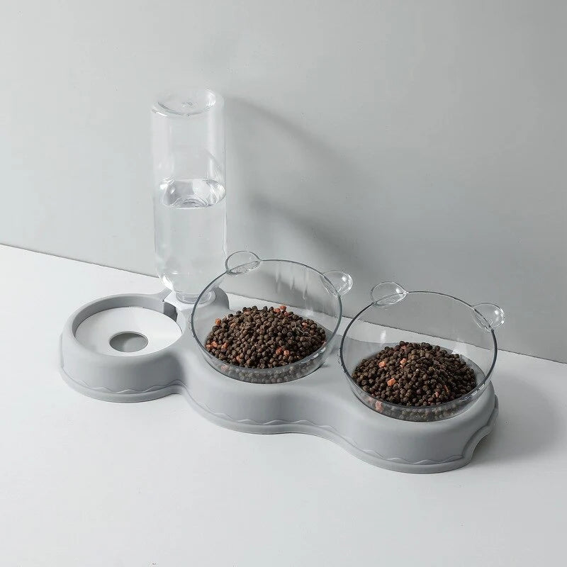 3-in-1 Cat Feeder with Auto Water Dispenser in lifestyle setting