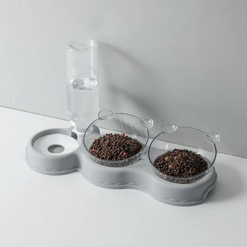 3-in-1 Cat Feeder with Auto Water Dispenser in lifestyle setting