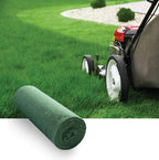 Two grass seed mats green colour rolled and flat white background product view