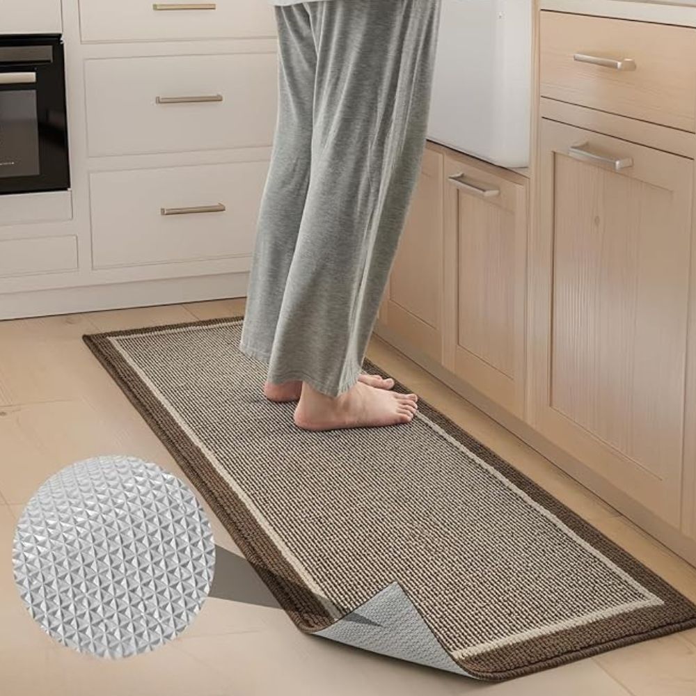 Kitchen Runner Mat — Non-Slip with Border Design close-up detail of feature