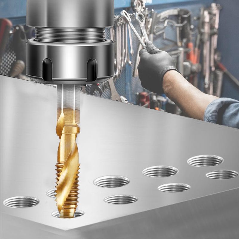6-Piece Spiral Tap Set — HSS with Titanium Coating close-up detail of feature