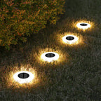 Garden pathway solar lights evening dusk illumination landscape outdoor lighting installation