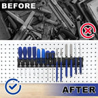 Wall-Mount Tool Holder — 14-Slot Metal Rack in use at home