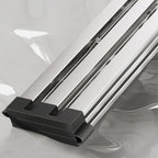 Close-up detail of non-slip rubber corner holders securing drain rack to kitchen sink edge