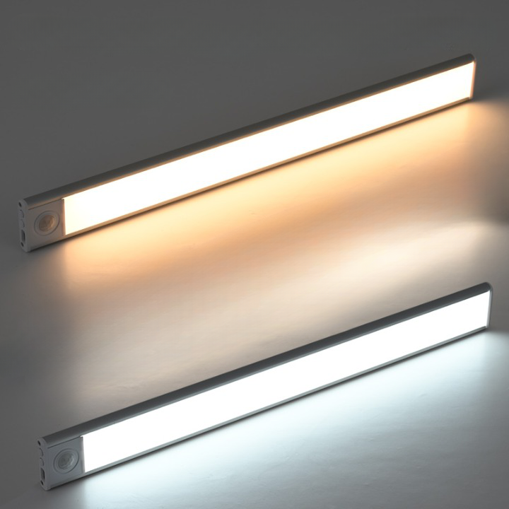 Motion sensor LED light automatically illuminated in modern Australian home hallway