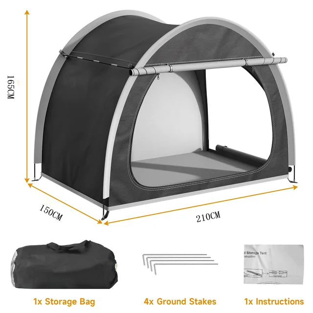 Outdoor Bike Storage Tent — Waterproof Polyester in use at home