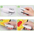 2-in-1 bag sealer shown compatible with chip packets, frozen food bags, pet food bags, and snack pouches