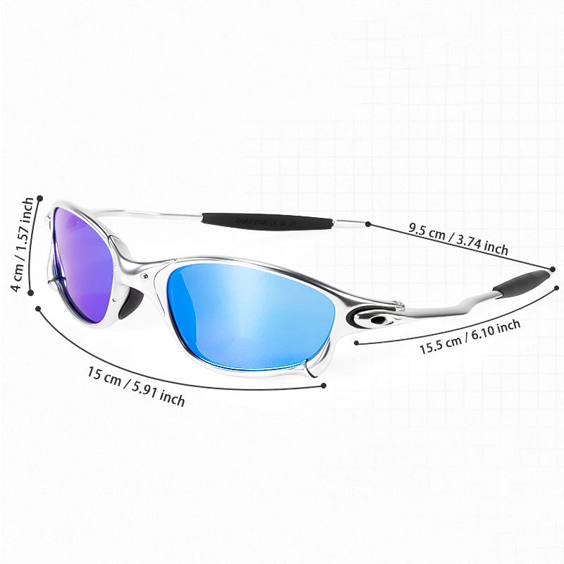 Sports sunglasses collection showing red blue dark and yellow lens colour options