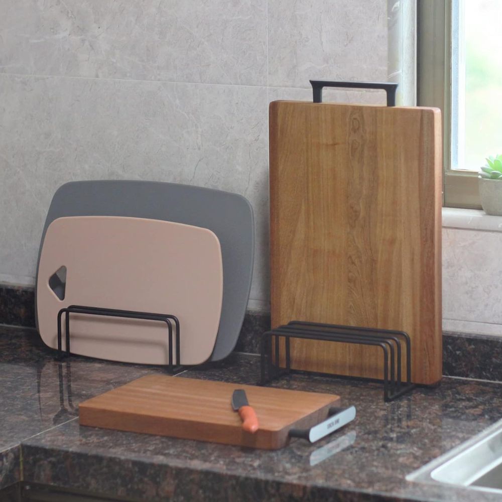Cutting Board Rack — Steel Kitchen Organiser in use at home