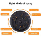 Garden Spray Gun — 8 Patterns ABS Plastic side angle showing dimensions