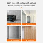 Wall Coat Rack — Walnut Wood with Black or White Hooks side angle showing dimensions
