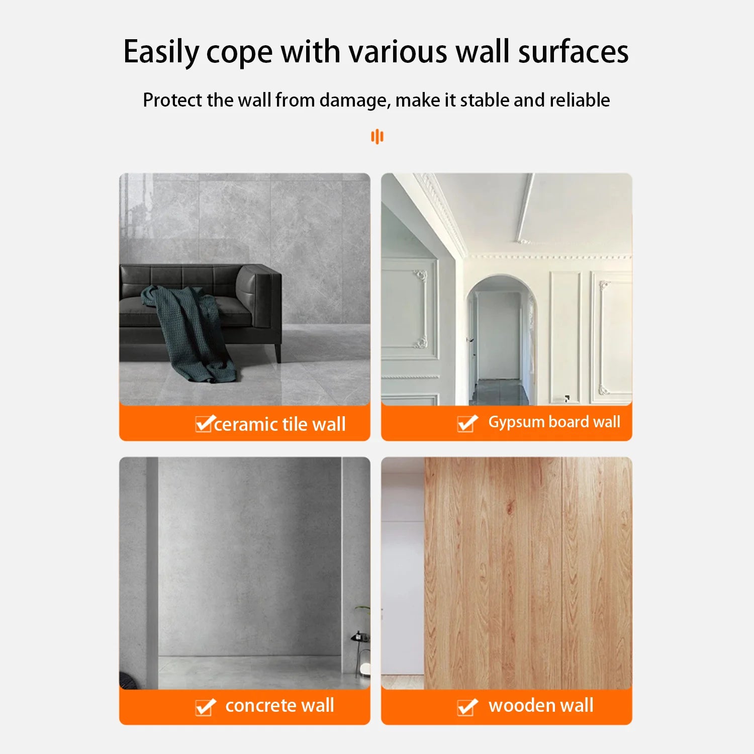 Wall Coat Rack — Walnut Wood with Black or White Hooks side angle showing dimensions