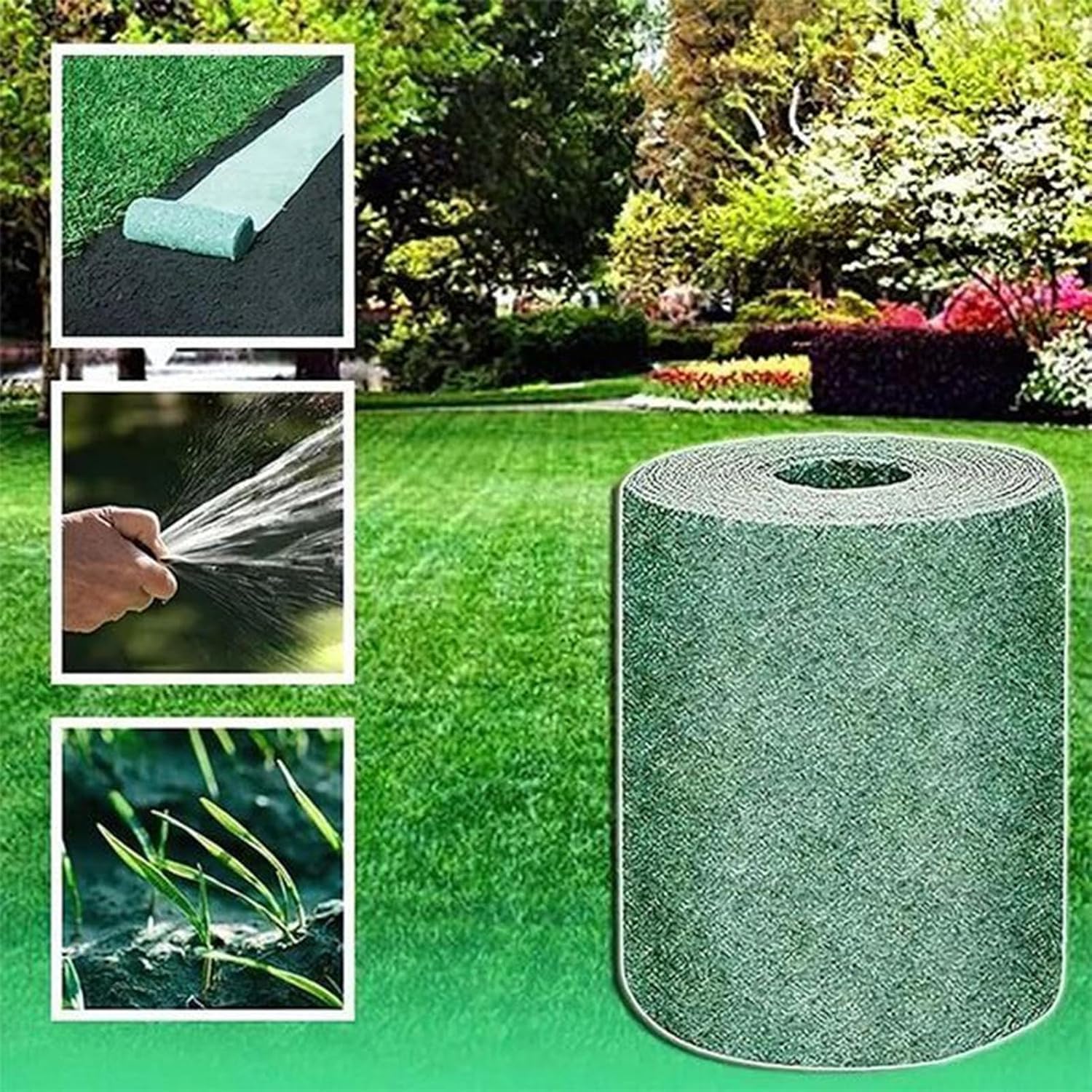 Grass Seed Mat 2-Pack — Biodegradable Roll-Out side angle showing dimensions