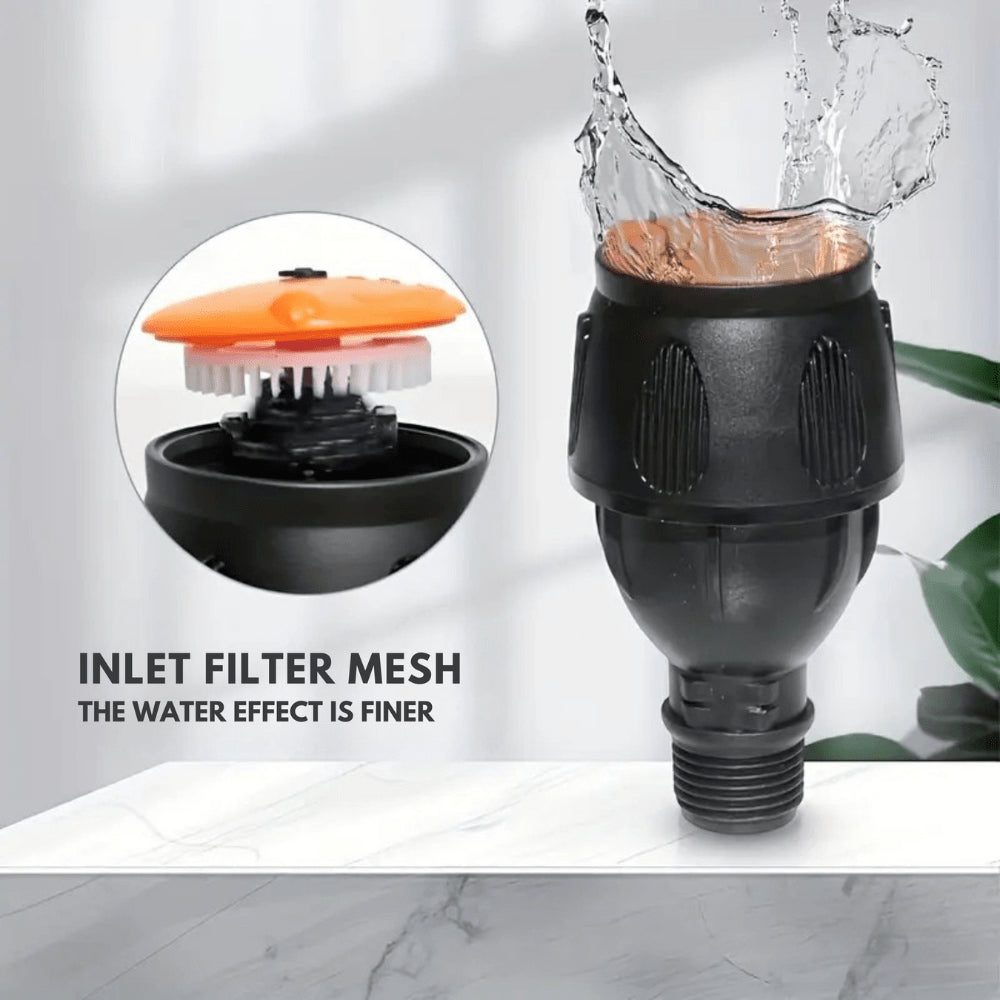 Garden Sprinkler with Tripod — 360° Rotating side angle showing dimensions