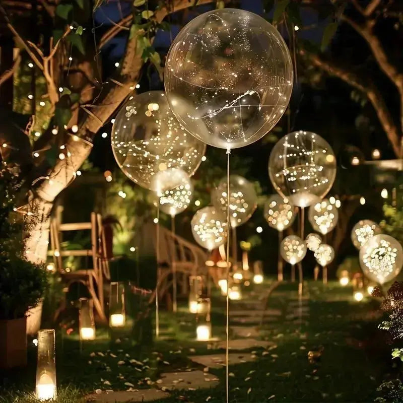 LED Balloon Lights 10-Pack — Warm White 45cm side angle showing dimensions