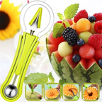 3-in-1 Fruit Cutter — Melon Baller & Core Remover side angle showing dimensions