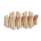 Wall Coat Rack — Wooden Hooks, Scandinavian Style side angle showing dimensions
