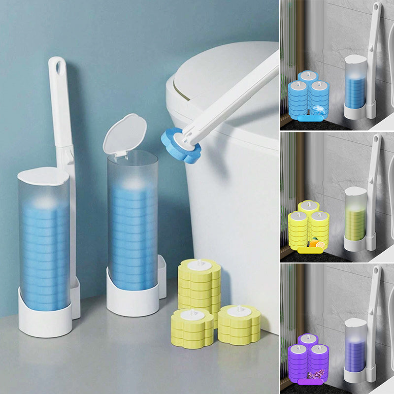 Disposable Toilet Brush — Wall-Mount Caddy side angle showing dimensions