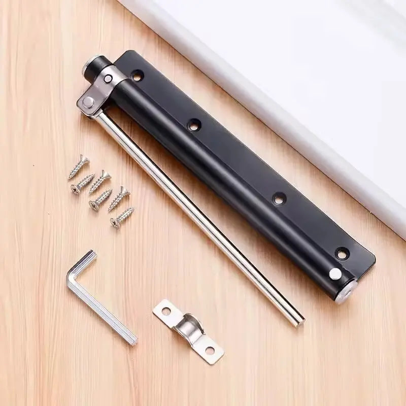 Automatic Door Closer — Stainless Steel Mechanism side angle showing dimensions