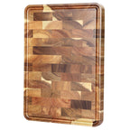 Acacia Wood Cutting Board — 35×25cm End-Grain side angle showing dimensions