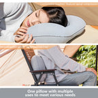 Inflatable Camping Pillow — Press-to-Inflate side angle showing dimensions