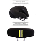 Noseless Bicycle Seat — Ergonomic Cushioned Saddle side angle showing dimensions