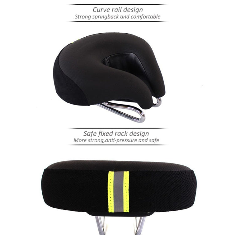 Noseless Bicycle Seat — Ergonomic Cushioned Saddle side angle showing dimensions