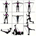 Resistance Band Set — 11-Piece with Handles side angle showing dimensions