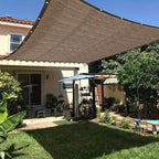 Shade Sail — Brown PE Mesh 2x3m to 3x4m side angle showing dimensions