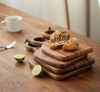 Walnut Wood Chopping Board — Double-Sided 35cm side angle showing dimensions
