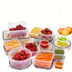 Food Storage Containers — 24-Piece Leak-Proof Set side angle showing dimensions