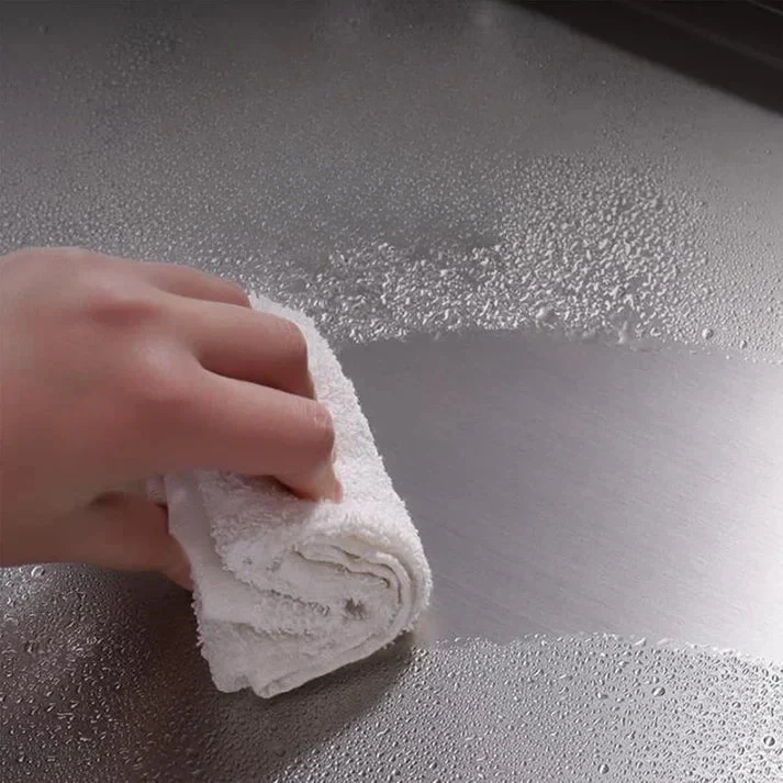 Stainless Steel Cutting Board — Non-Slip Edge side angle showing dimensions