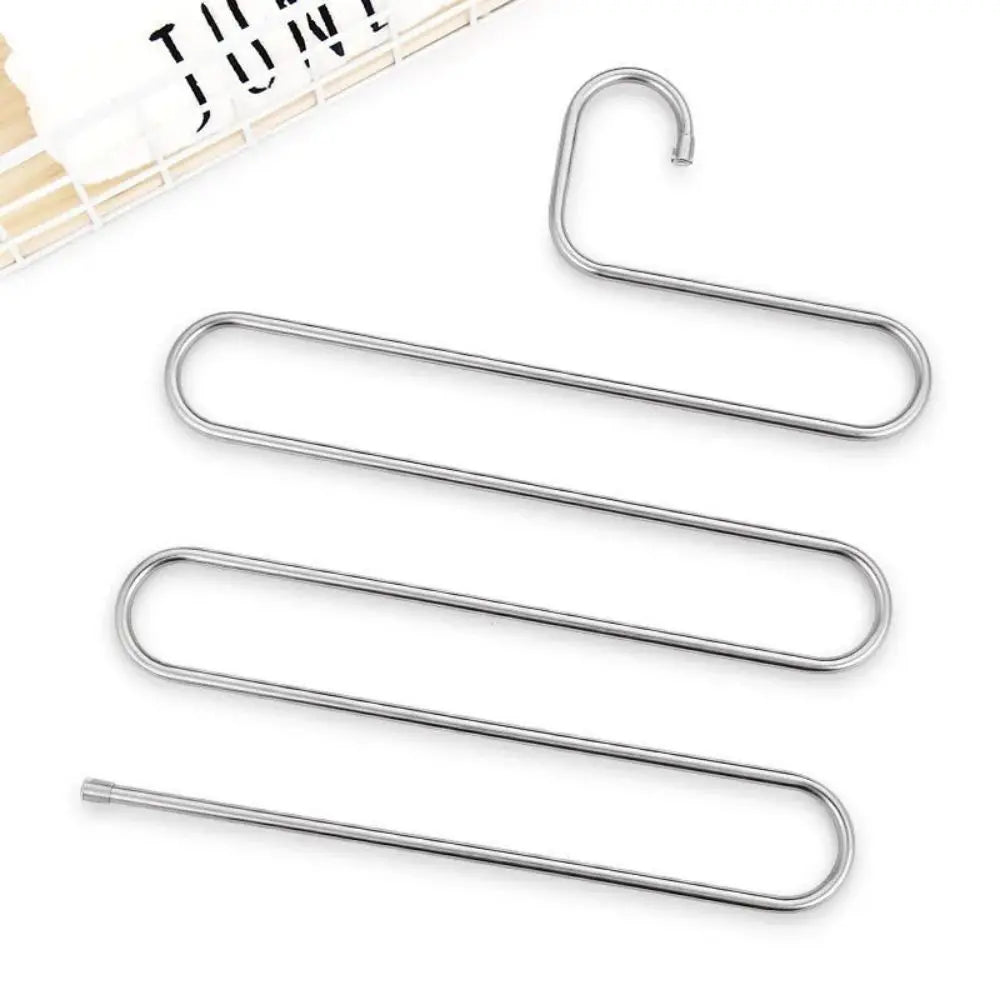 5-Layer Pants Hanger — Aluminium side angle showing dimensions