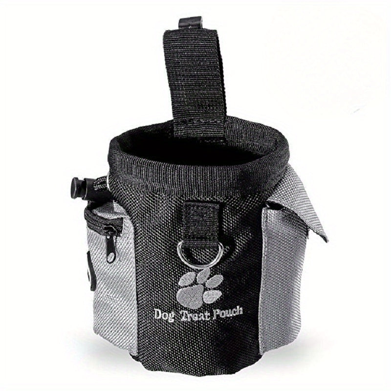 Dog Treat Pouch with Waste Bag Dispenser side angle showing dimensions