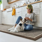 Kitchen Runner Mat — Non-Slip with Border Design side angle showing dimensions