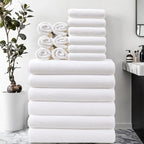8-Piece Towel Set — Soft & Quick-Dry mounted in modern interior